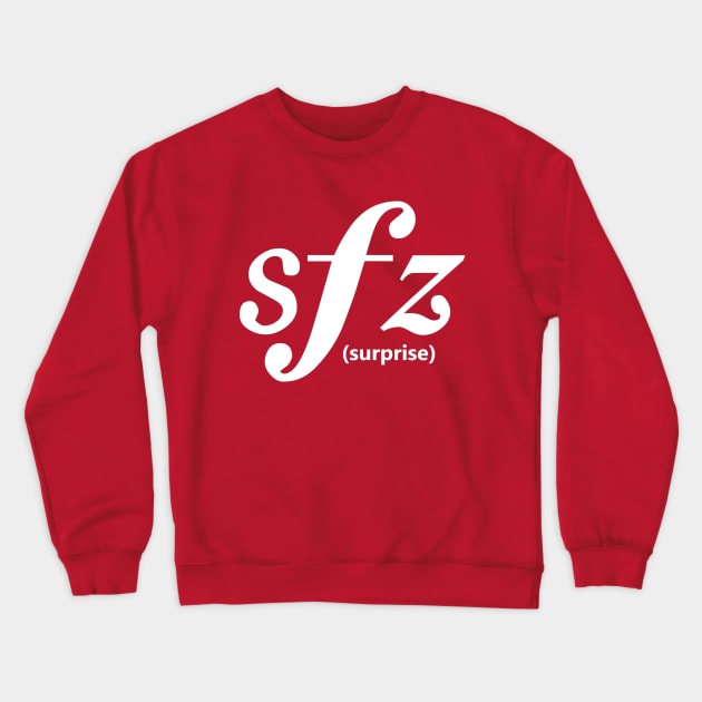 Sforzando Surprise Crewneck Sweatshirt by Dawn Anthes